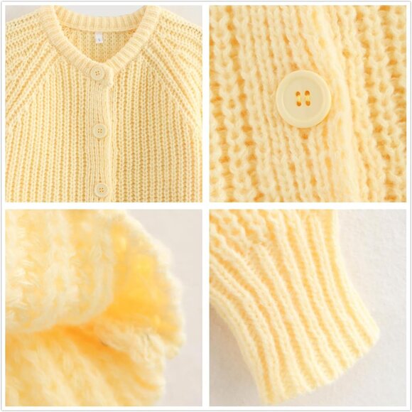 Women's Long Sleeve Button Chunky Soft Knit Open Front Outwear Knitwear Coat - Picture 5 of 6